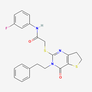 N-(3-fluorophenyl)-2-((4-oxo-3-phenethyl-3,4,6,7-tetrahydrothieno[3,2-d]pyrimidin-2-yl)thio)acetamide