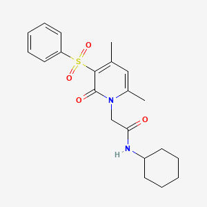 N-cyclohexyl-2-[4,6-dimethyl-2-oxo-3-(phenylsulfonyl)pyridin-1(2H)-yl]acetamide