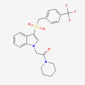 1-(piperidin-1-yl)-2-(3-((4-(trifluoromethyl)benzyl)sulfonyl)-1H-indol-1-yl)ethanone