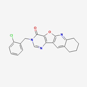 14-[(2-chlorophenyl)methyl]-17-oxa-2,12,14-triazatetracyclo[8.7.0.03,8.011,16]heptadeca-1(10),2,8,11(16),12-pentaen-15-one