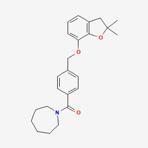 Azepan-1-yl(4-(((2,2-dimethyl-2,3-dihydrobenzofuran-7-yl)oxy)methyl)phenyl)methanone