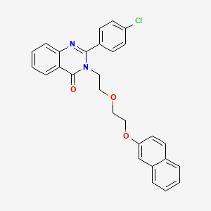 molecular formula C28H23ClN2O3 B11281442 2-(4-chlorophenyl)-3-{2-[2-(naphthalen-2-yloxy)ethoxy]ethyl}quinazolin-4(3H)-one 