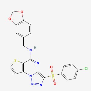 N-(1,3-Benzodioxol-5-ylmethyl)-N-{3-[(4-chlorophenyl)sulfonyl]thieno[2,3-E][1,2,3]triazolo[1,5-A]pyrimidin-5-YL}amine