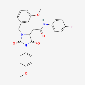 N-(4-fluorophenyl)-2-[3-(3-methoxybenzyl)-1-(4-methoxyphenyl)-2,5-dioxoimidazolidin-4-yl]acetamide