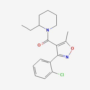 molecular formula C18H21ClN2O2 B11281557 Methanone, [3-(2-chlorophenyl)-5-methyl-4-isoxazolyl](2-ethyl-1-piperidyl)- 