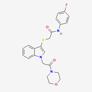 N-(4-fluorophenyl)-2-((1-(2-morpholino-2-oxoethyl)-1H-indol-3-yl)thio)acetamide