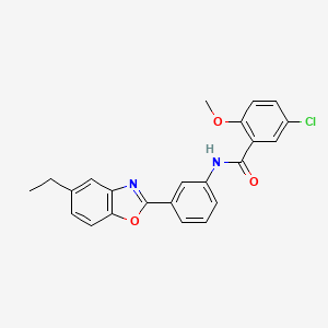 5-chloro-N-[3-(5-ethyl-1,3-benzoxazol-2-yl)phenyl]-2-methoxybenzamide