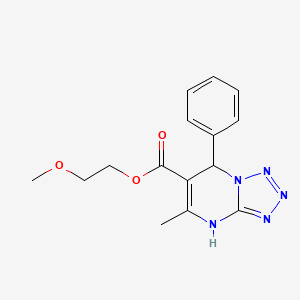 molecular formula C15H17N5O3 B11281612 2-Methoxyethyl 5-methyl-7-phenyl-4,7-dihydrotetrazolo[1,5-a]pyrimidine-6-carboxylate 