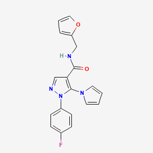 1-(4-fluorophenyl)-N-(furan-2-ylmethyl)-5-(1H-pyrrol-1-yl)-1H-pyrazole-4-carboxamide