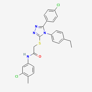 N-(3-chloro-4-methylphenyl)-2-{[5-(4-chlorophenyl)-4-(4-ethylphenyl)-4H-1,2,4-triazol-3-yl]sulfanyl}acetamide