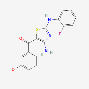 molecular formula C17H14FN3O2S B11281666 N2-(2-Fluorophenyl)-5-(3-methoxybenzoyl)-1,3-thiazole-2,4-diamine 