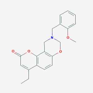 4-ethyl-9-(2-methoxybenzyl)-9,10-dihydro-2H,8H-chromeno[8,7-e][1,3]oxazin-2-one