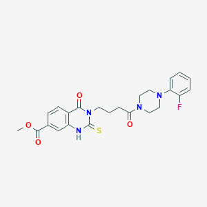 Methyl 3-(4-(4-(2-fluorophenyl)piperazin-1-yl)-4-oxobutyl)-4-oxo-2-thioxo-1,2,3,4-tetrahydroquinazoline-7-carboxylate