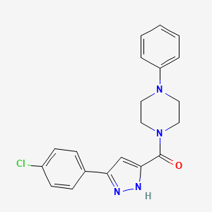 1-[3-(4-Chlorophenyl)-1H-pyrazole-5-carbonyl]-4-phenylpiperazine