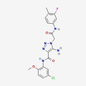 molecular formula C19H18ClFN6O3 B11281741 5-amino-N-(5-chloro-2-methoxyphenyl)-1-{2-[(3-fluoro-4-methylphenyl)amino]-2-oxoethyl}-1H-1,2,3-triazole-4-carboxamide 