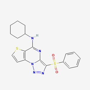 N-Cyclohexyl-3-(phenylsulfonyl)thieno[2,3-e][1,2,3]triazolo[1,5-a]pyrimidin-5-amine