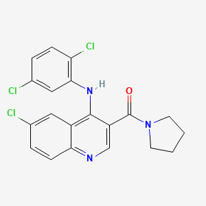 6-Chloro-N-(2,5-dichlorophenyl)-3-(pyrrolidine-1-carbonyl)quinolin-4-amine