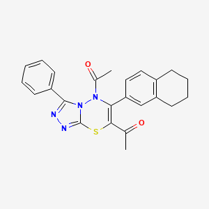 1,1'-(3-phenyl-6-(5,6,7,8-tetrahydronaphthalen-2-yl)-5H-[1,2,4]triazolo[3,4-b][1,3,4]thiadiazine-5,7-diyl)diethanone