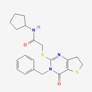 2-((3-benzyl-4-oxo-3,4,6,7-tetrahydrothieno[3,2-d]pyrimidin-2-yl)thio)-N-cyclopentylacetamide