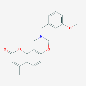 9-(3-methoxybenzyl)-4-methyl-9,10-dihydro-2H,8H-chromeno[8,7-e][1,3]oxazin-2-one