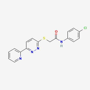 molecular formula C17H13ClN4OS B11281836 N-(4-Chlorophenyl)-2-{[6-(pyridin-2-YL)pyridazin-3-YL]sulfanyl}acetamide 