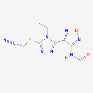 molecular formula C10H11N7O2S B11281857 N-(4-{5-[(cyanomethyl)sulfanyl]-4-ethyl-4H-1,2,4-triazol-3-yl}-1,2,5-oxadiazol-3-yl)acetamide 