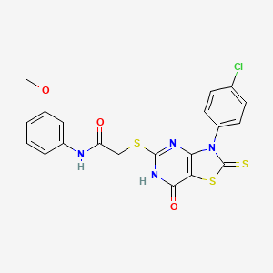 2-((3-(4-chlorophenyl)-7-oxo-2-thioxo-2,3,6,7-tetrahydrothiazolo[4,5-d]pyrimidin-5-yl)thio)-N-(3-methoxyphenyl)acetamide