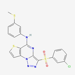 3-[(3-chlorophenyl)sulfonyl]-N-[3-(methylsulfanyl)phenyl]thieno[2,3-e][1,2,3]triazolo[1,5-a]pyrimidin-5-amine