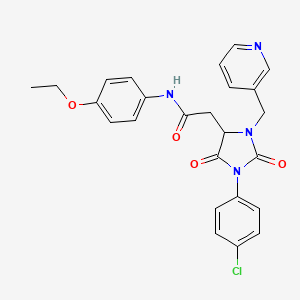 molecular formula C25H23ClN4O4 B11281939 2-[1-(4-chlorophenyl)-2,5-dioxo-3-(pyridin-3-ylmethyl)imidazolidin-4-yl]-N-(4-ethoxyphenyl)acetamide 