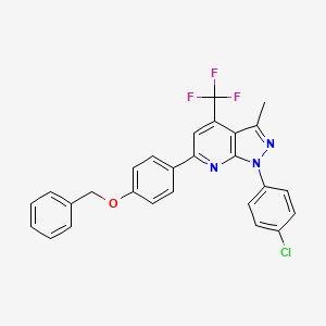 molecular formula C27H19ClF3N3O B11281950 6-[4-(benzyloxy)phenyl]-1-(4-chlorophenyl)-3-methyl-4-(trifluoromethyl)-1H-pyrazolo[3,4-b]pyridine 