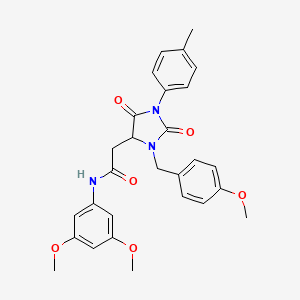 N-(3,5-dimethoxyphenyl)-2-[3-(4-methoxybenzyl)-1-(4-methylphenyl)-2,5-dioxoimidazolidin-4-yl]acetamide