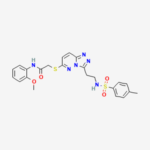 N-(2-Methoxyphenyl)-2-({3-[2-(4-methylbenzenesulfonamido)ethyl]-[1,2,4]triazolo[4,3-B]pyridazin-6-YL}sulfanyl)acetamide