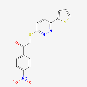 1-(4-Nitrophenyl)-2-((6-(thiophen-2-yl)pyridazin-3-yl)thio)ethanone