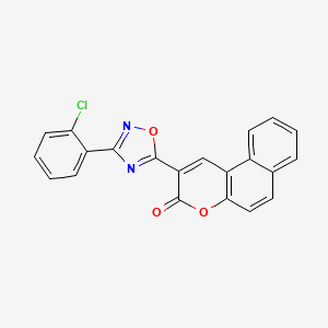 molecular formula C21H11ClN2O3 B11281995 2-[3-(2-chlorophenyl)-1,2,4-oxadiazol-5-yl]-3H-benzo[f]chromen-3-one 