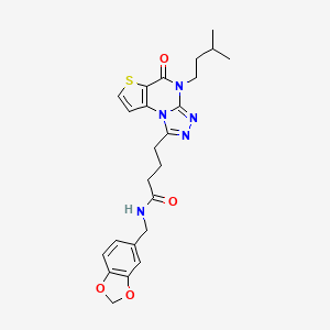 N-(1,3-benzodioxol-5-ylmethyl)-4-[4-(3-methylbutyl)-5-oxo-4,5-dihydrothieno[2,3-e][1,2,4]triazolo[4,3-a]pyrimidin-1-yl]butanamide