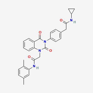 2-(3-{4-[(cyclopropylcarbamoyl)methyl]phenyl}-2,4-dioxo-1,2,3,4-tetrahydroquinazolin-1-yl)-N-(2,5-dimethylphenyl)acetamide