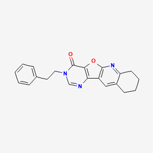 molecular formula C21H19N3O2 B11282019 14-(2-phenylethyl)-17-oxa-2,12,14-triazatetracyclo[8.7.0.03,8.011,16]heptadeca-1(10),2,8,11(16),12-pentaen-15-one 