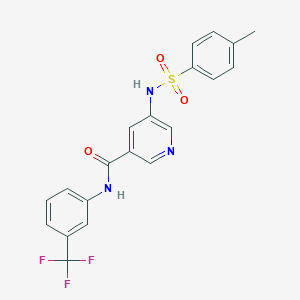 5-(4-Methylbenzenesulfonamido)-N-[3-(trifluoromethyl)phenyl]pyridine-3-carboxamide