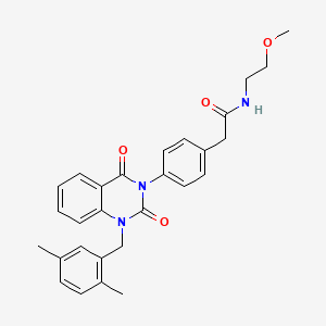 2-(4-(1-(2,5-dimethylbenzyl)-2,4-dioxo-1,2-dihydroquinazolin-3(4H)-yl)phenyl)-N-(2-methoxyethyl)acetamide