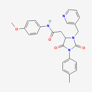 N-(4-methoxyphenyl)-2-[1-(4-methylphenyl)-2,5-dioxo-3-(pyridin-3-ylmethyl)imidazolidin-4-yl]acetamide