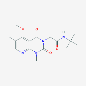 molecular formula C16H22N4O4 B11282050 N-(tert-butyl)-2-(5-methoxy-1,6-dimethyl-2,4-dioxo-1,2-dihydropyrido[2,3-d]pyrimidin-3(4H)-yl)acetamide 