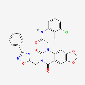 N-(3-chloro-2-methylphenyl)-2-(6,8-dioxo-7-((3-phenyl-1,2,4-oxadiazol-5-yl)methyl)-7,8-dihydro-[1,3]dioxolo[4,5-g]quinazolin-5(6H)-yl)acetamide