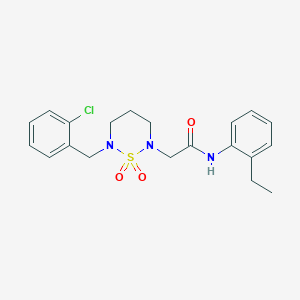 molecular formula C20H24ClN3O3S B11282139 2-[6-(2-chlorobenzyl)-1,1-dioxido-1,2,6-thiadiazinan-2-yl]-N-(2-ethylphenyl)acetamide 