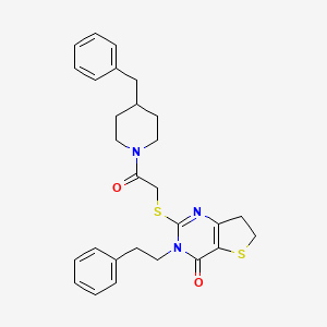 2-((2-(4-benzylpiperidin-1-yl)-2-oxoethyl)thio)-3-phenethyl-6,7-dihydrothieno[3,2-d]pyrimidin-4(3H)-one