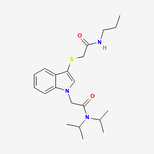 N,N-diisopropyl-2-(3-((2-oxo-2-(propylamino)ethyl)thio)-1H-indol-1-yl)acetamide