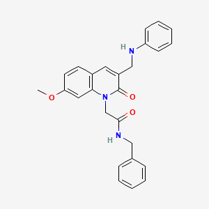 N-benzyl-2-(7-methoxy-2-oxo-3-((phenylamino)methyl)quinolin-1(2H)-yl)acetamide