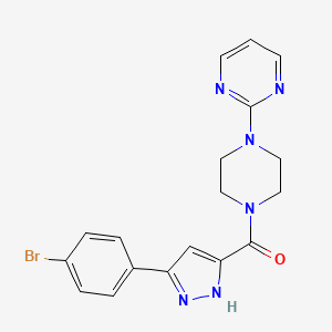 2-{4-[3-(4-Bromophenyl)-1H-pyrazole-5-carbonyl]piperazin-1-YL}pyrimidine