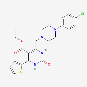 Ethyl 6-{[4-(4-chlorophenyl)piperazin-1-yl]methyl}-2-oxo-4-(thiophen-2-yl)-1,2,3,4-tetrahydropyrimidine-5-carboxylate