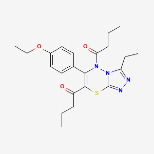 1-[7-Butanoyl-6-(4-ethoxyphenyl)-3-ethyl-5H-[1,2,4]triazolo[3,4-B][1,3,4]thiadiazin-5-YL]butan-1-one