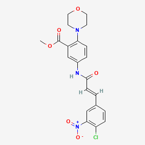 molecular formula C21H20ClN3O6 B11282217 methyl 5-{[(2E)-3-(4-chloro-3-nitrophenyl)prop-2-enoyl]amino}-2-(morpholin-4-yl)benzoate 